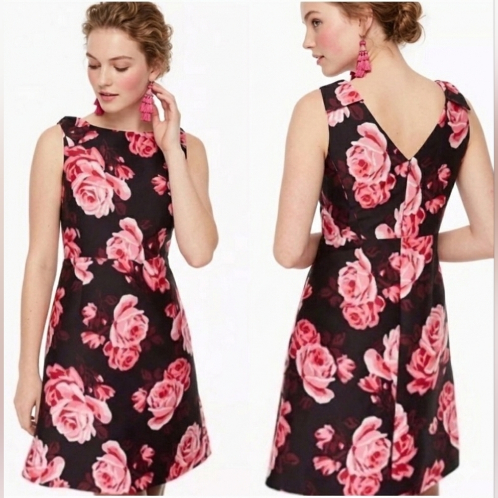 Kate Spade A-Line Cocktail Dress Floral Rambling Roses Sleeveless Size 0